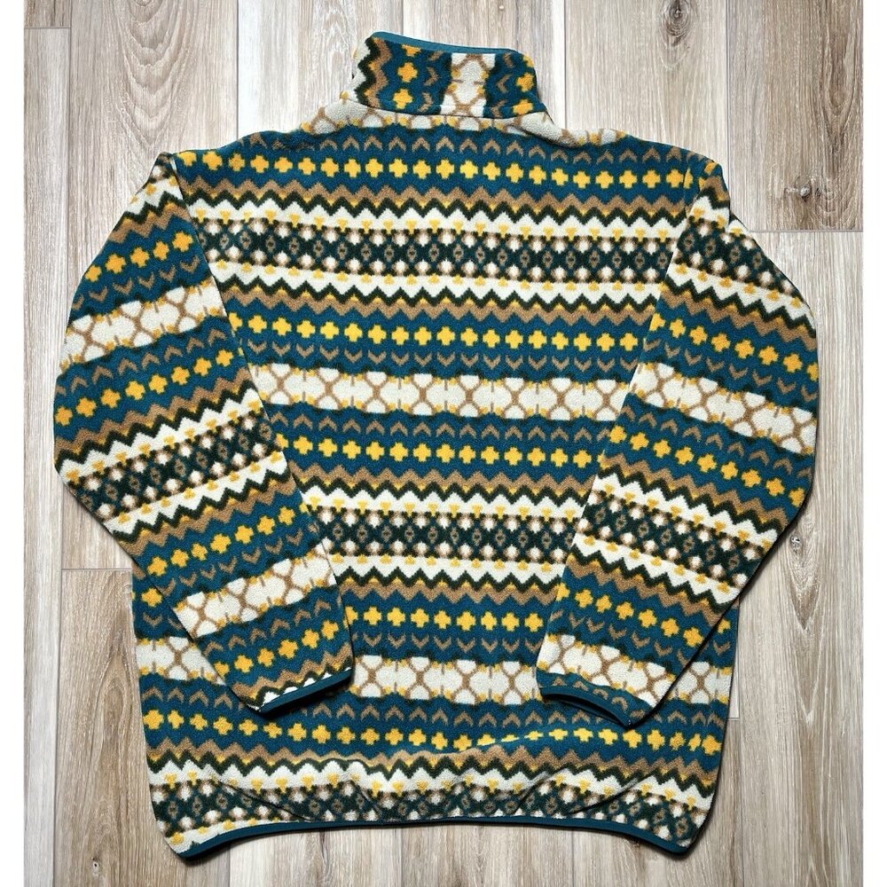 Patagonia Synchilla Cliff Arbor Green Geometric Snap T Fleece Pullover -Men’s XL - Picture 9 of 16